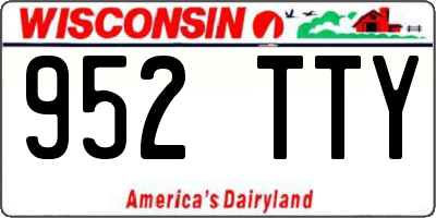 WI license plate 952TTY