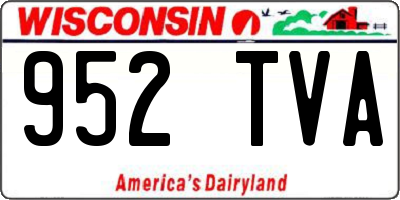 WI license plate 952TVA