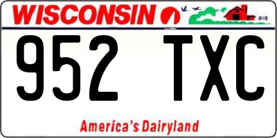 WI license plate 952TXC