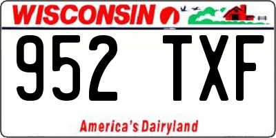 WI license plate 952TXF