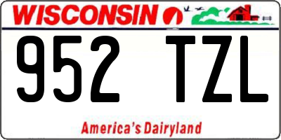 WI license plate 952TZL