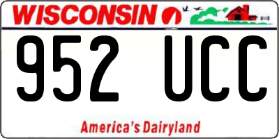 WI license plate 952UCC