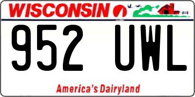 WI license plate 952UWL