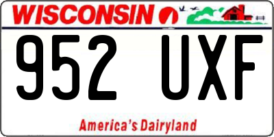 WI license plate 952UXF