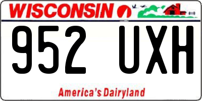 WI license plate 952UXH
