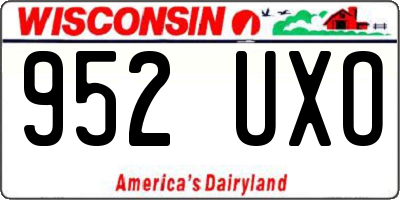 WI license plate 952UXO