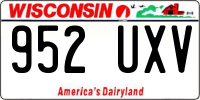 WI license plate 952UXV