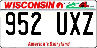 WI license plate 952UXZ