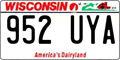 WI license plate 952UYA