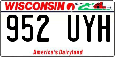 WI license plate 952UYH