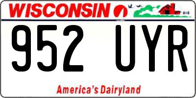 WI license plate 952UYR