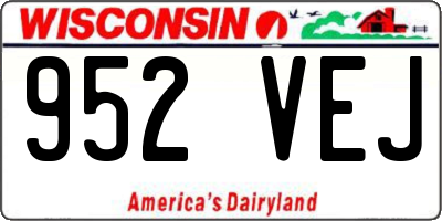 WI license plate 952VEJ