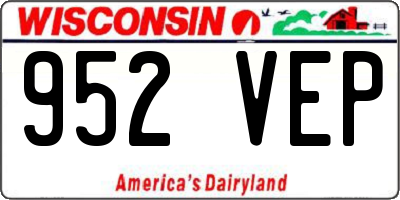 WI license plate 952VEP