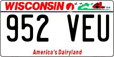 WI license plate 952VEU