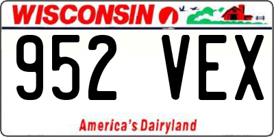 WI license plate 952VEX