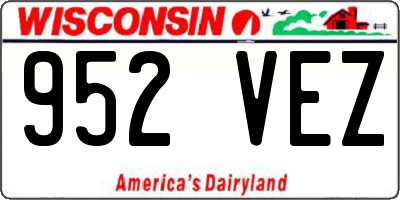 WI license plate 952VEZ