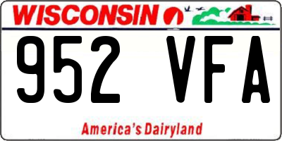 WI license plate 952VFA