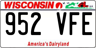 WI license plate 952VFE