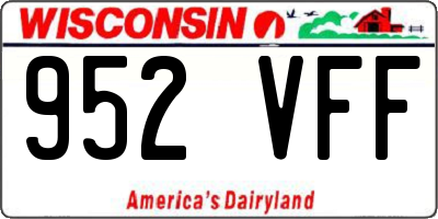 WI license plate 952VFF