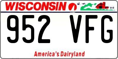 WI license plate 952VFG