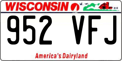 WI license plate 952VFJ