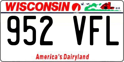 WI license plate 952VFL