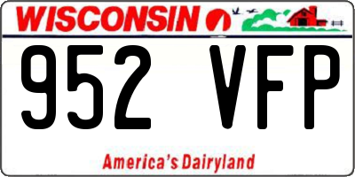 WI license plate 952VFP