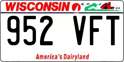 WI license plate 952VFT