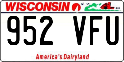WI license plate 952VFU