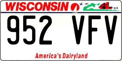 WI license plate 952VFV