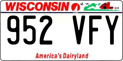 WI license plate 952VFY