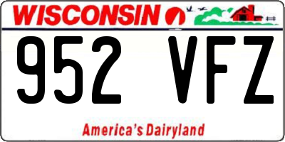 WI license plate 952VFZ