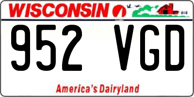 WI license plate 952VGD