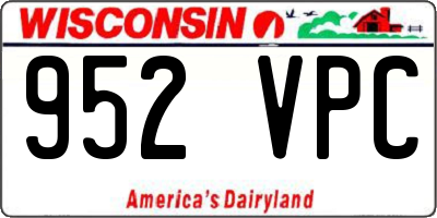 WI license plate 952VPC