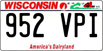 WI license plate 952VPI