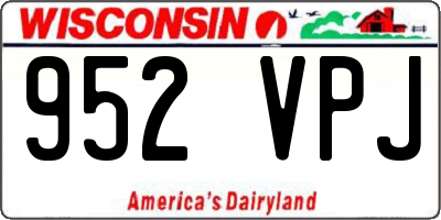 WI license plate 952VPJ