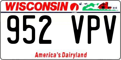 WI license plate 952VPV