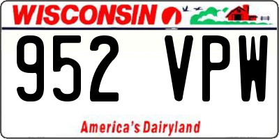 WI license plate 952VPW