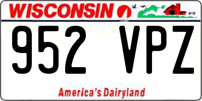 WI license plate 952VPZ