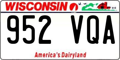 WI license plate 952VQA