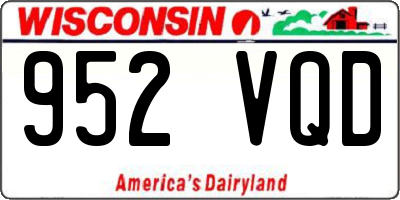 WI license plate 952VQD