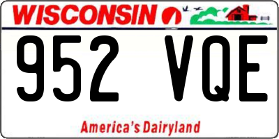 WI license plate 952VQE