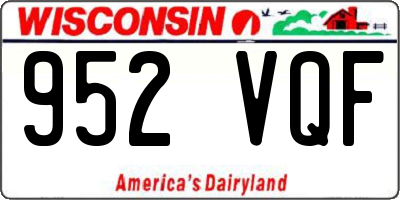 WI license plate 952VQF