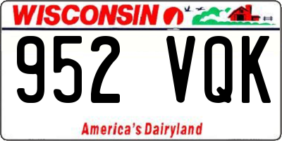WI license plate 952VQK