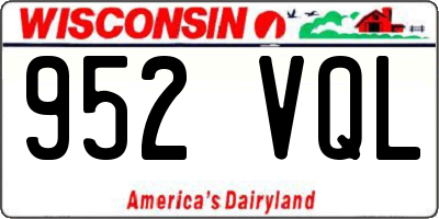 WI license plate 952VQL