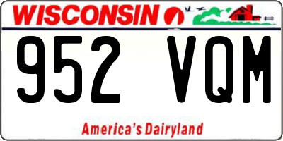 WI license plate 952VQM
