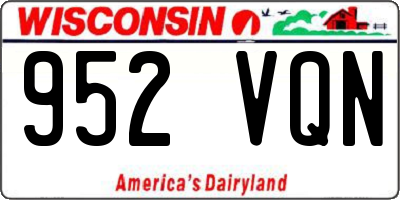 WI license plate 952VQN