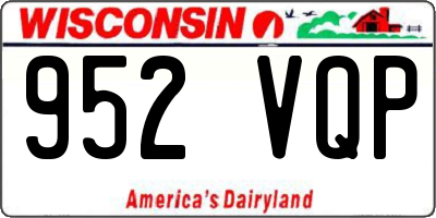 WI license plate 952VQP
