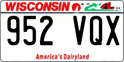 WI license plate 952VQX