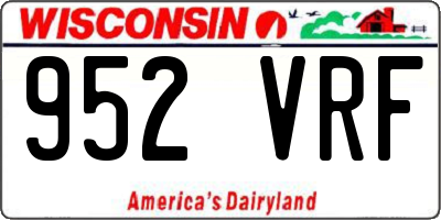 WI license plate 952VRF